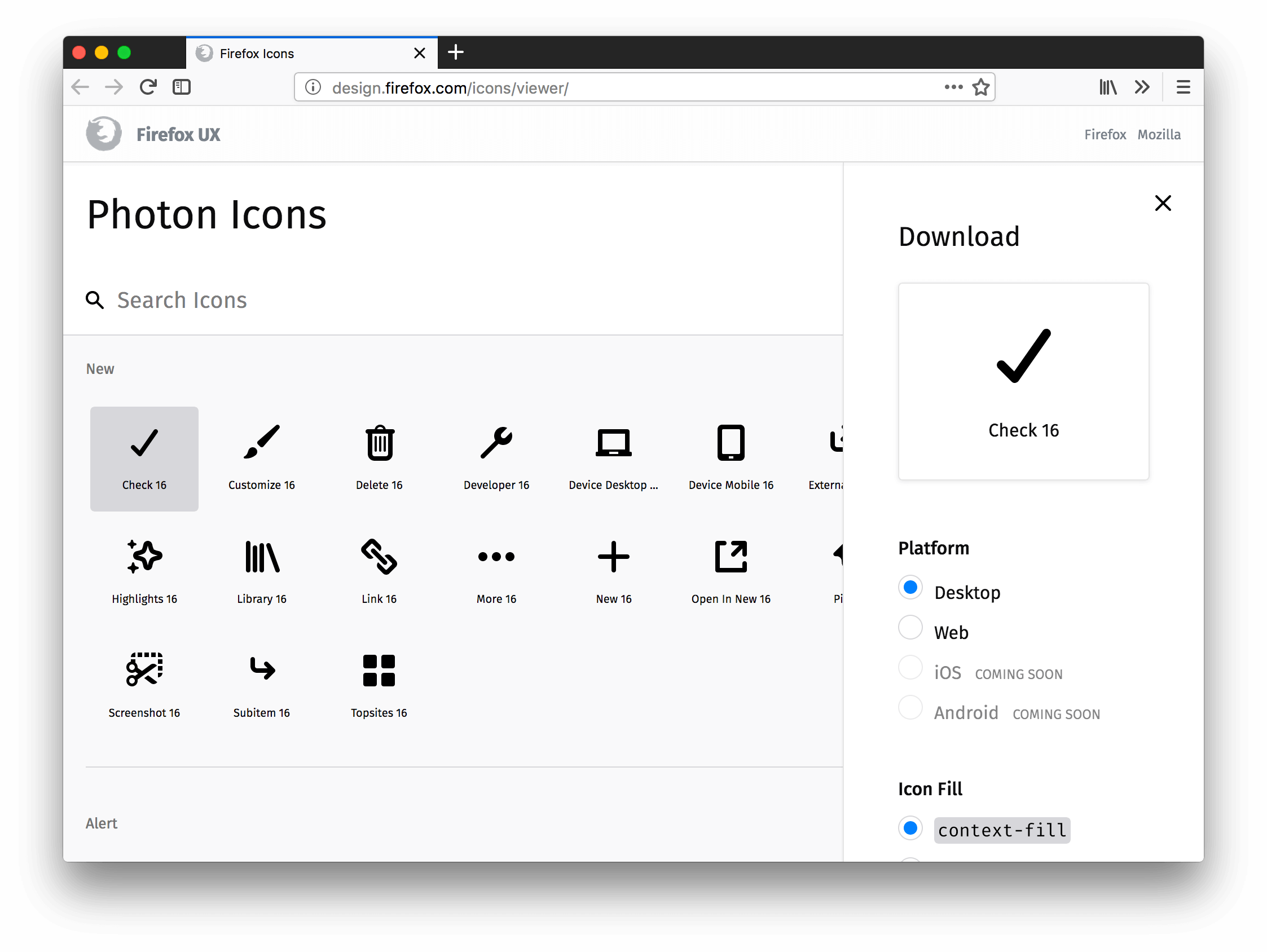 Icon Library Screenshot